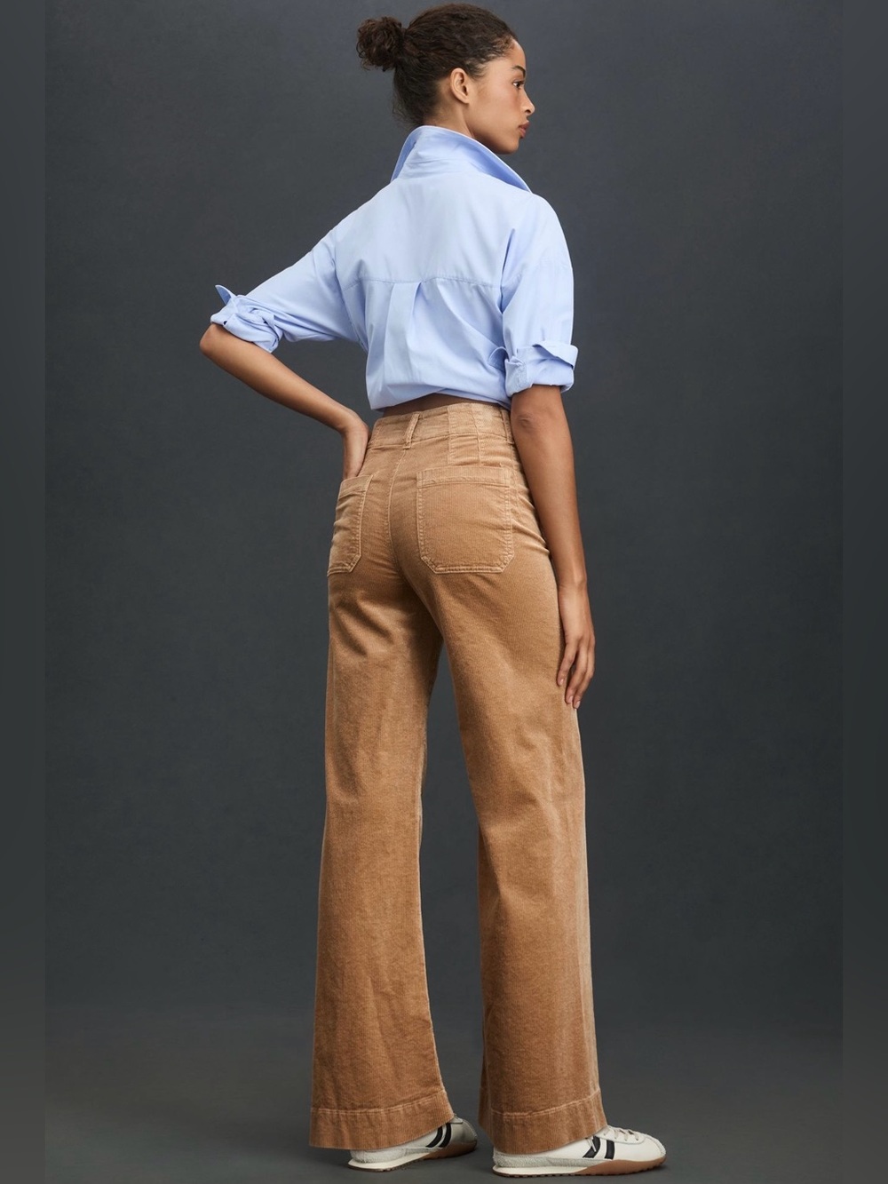 Maeve Colette Corduroy Wide-Leg High Rise full length - Picture 3 of 7